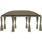 Vidaxl - belvdre avec rideaux 520x349x255 cm taupe 180 g / m