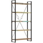 Vidaxl - biblioth�que 5 niveaux 90x30x180 cm bois solide de r�cup�ration