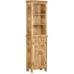 Vidaxl ? biblioth�que en bois massif de manguier 50 x 30 x 180 cm ? 3 �tag�res et armoire de rangement ...