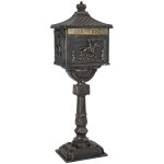 Vidaxl bo�te aux lettres debout avec porte bronze 42, 5 x 29, 5 x 117 cm