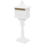 Vidaxl - bote aux lettres sur pied aluminium vintage antirouille blanc