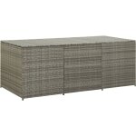 Vidaxl ? coffre de jardin en r�sine tress�e 180x90x70 cm ? cadre en acier enduit de poudre ? r�sistant ...