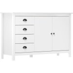 Vidaxl - buffet hill blanc 130x40x80 cm bois de pin solide