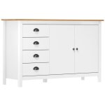 Vidaxl - buffet hill blanc 130x40x80 cm bois de pin solide
