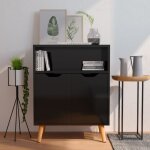 Buffet noir brillant 60x30x72 cm bois d'ing�nierie vidaxl