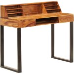 Vidaxl - bureau 110x50x94 cm bois solide de sesham et acier Vidaxl - bureau 110x50x94 cm bois solide de sesham et acier