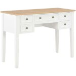 Vidaxl - bureau blanc 109, 5 x 45 x 77, 5 cm bois