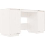 Vidaxl - bureau blanc 140x50x75 cm bois massif de pin