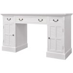 Vidaxl - bureau � double pi�destal blanc 140 x 48 x 80 cm