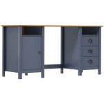 Vidaxl - bureau hill gris 150x50x74 cm bois de pin solide Vidaxl - bureau hill gris 150x50x74 cm bois de pin solide