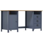 Vidaxl - bureau hill gris 150x50x74 cm bois de pin solide