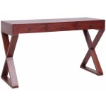 Vidaxl - bureau d'ordinateur marron 115x47x77 cm bois d'acajou massif