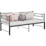 Cadre de canapé - lit extensible noir métal 90x200 cm vidaxl Cadre de canapé - lit extensible noir métal 90x200 cm vidaxl