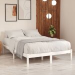 Cadre de lit sans matelas blanc bois massif vidaxl