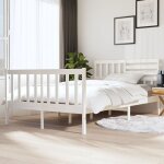 Vidaxl - cadre de lit blanc bois massif 140x190 cm Vidaxl - cadre de lit blanc bois massif 140x190 cm