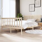 Vidaxl - cadre de lit bois massif 140x190 cm
