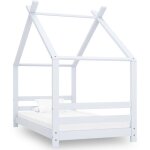 Cadre de lit d'enfant blanc bois de pin massif 80x160 cm