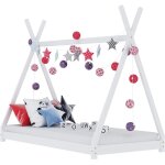 Vidaxl - lit pour les enfants blancs dans des rideaux en bois solides divers dimensions taille : 80x160 ...