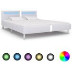 Cadre de lit avec led blanc similicuir 180x200 cm vidaxl