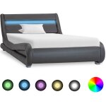 Vidaxl - cadre de lit avec led sans matelas gris similicuir 100x200 cm