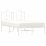 Vidaxl - cadre de lit m�tal sans matelas et t�te de lit blanc 120x190 cm