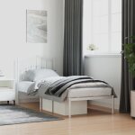 Vidaxl cadre de lit m�tal sans matelas avec t�te de lit blanc 80x200cm