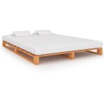 Cadre de lit de palette marron bois de pin massif 140x200 cm