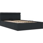 Vidaxl - cadre de lit à rangement avec led noir similicuir 120x200 cm Vidaxl - cadre de lit à rangement avec led noir similicuir 120x200 cm