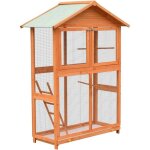 Vidaxl - cage � oiseaux pin massif et bois de sapin 125, 5x59, 5x164 cm