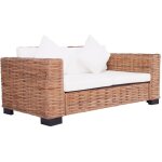 Vidaxl - canap  2 places de jardin rotin naturel