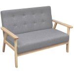 Vidaxl - canap� � 2 places tissu gris clair