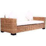 Vidaxl - canapé à 3 places de jardin rotin naturel Vidaxl - canapé à 3 places de jardin rotin naturel