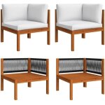 Vidaxl - canap�s d'angle de jardin 2 pcs avec coussins bois d'acacia