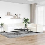 Vidaxl - canap� chesterfield � 2 places et � 3 places blanc