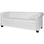 Vidaxl - canap� chesterfield � 3 places cuir synth�tique blanc
