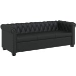 Vidaxl - canap� chesterfield � 3 places cuir synth�tique noir