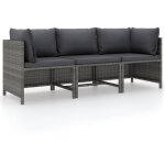 Vidaxl - canap� de jardin � 3 places avec coussins gris r�sine tress�e