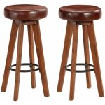Vidaxl - 2 tabourets idéaux hauts pour bars ou cuisine avec siège en bois Vidaxl - 2 tabourets idéaux hauts pour bars ou cuisine avec siège en bois