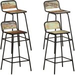 Vidaxl - chaises de bar lot de 4 bois de r�cup�ration solide
