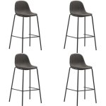 Vidaxl - chaises de bar lot de 4 gris fonc� tissu