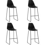 Vidaxl - chaises de bar lot de 4 noir plastique