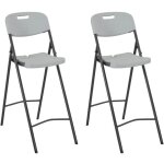 Vidaxl - chaises de bar pliables 2 pcs pehd et acier blanc Vidaxl - chaises de bar pliables 2 pcs pehd et acier blanc