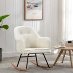 Chaise  bascule blanc crme velours