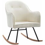 Chaise  bascule blanc crme velours