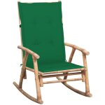 Vidaxl - chaise � bascule avec coussin bambou