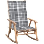 Vidaxl - chaise  bascule avec coussin bambou