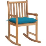 Vidaxl - chaise  bascule avec coussin bleu clair bois de teck solide