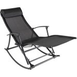 Vidaxl - chaise � bascule de jardin acier et textil�ne noir