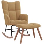 Vidaxl - chaise � bascule avec repose - pied marron velours