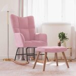 Vidaxl - chaise � bascule avec repose - pied rose velours